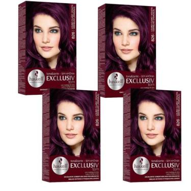 Imagem de Kit 4 TONALIZANTE HASKELL 826 LOURO CLARO VIOLETA VERMELHO