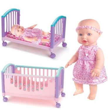 Imagem de Boneca Bebê Bebezão Sapekinha e Bercinho Para Hora de Dormir - Monte L