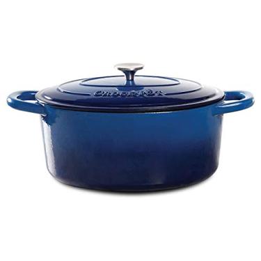 Imagem de Crock Pot forno holandês oval de ferro fundido esmaltado de 7 litros, azul safira -