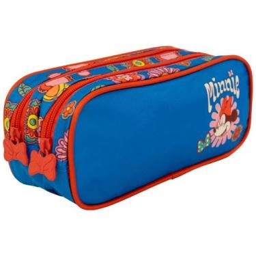 Imagem de Estojo Escolar Duplo 2 Divisórias Minnie Original Xeryus, Azul