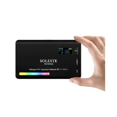 Imagem de Iluminador Led Soleste W140rgb 2500k-9000k Fotografia T, 3.7V, RGB