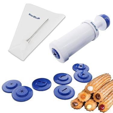Imagem de StarBlue Churrera Churro Maker and Filler Set – Prensa de Churro antiaderente durável com vários bicos, fácil de limpar, inclui livro de receitas para churros caseiros
