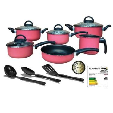 Imagem de Conjunto de Panelas Antiaderente Marpal 09 Peças Original, Rosa