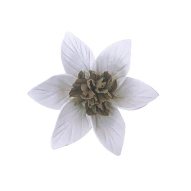 Imagem de Flor de laranjeira, arte de parede de flor de cerâmica de 7 cm, escultura de parede de flor artificial, flores de porcelana 3D penduradas à mão, decoração de parede 3D, decoração de parede de flor de