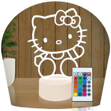 Imagem de Luminária Led 3d  Hello Kitty  Abajur Presente Criativo Decoração - 3D