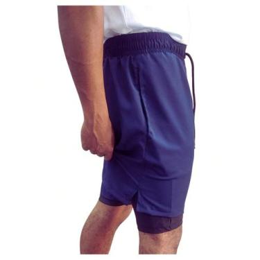 Imagem de Short Duplo Treino Corrida academia Compressão Elastano Dry - OXIDADO,