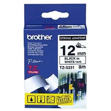 Imagem de Fita para rotulador Tzes231 branca escrita preto 12mm Brother