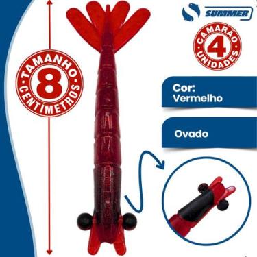 Imagem de Kit Com 4 Camarão Artificial para Pesca Várias Cores 8cm - Summer, Ver