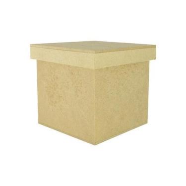 Imagem de Caixa Quadrada Tampa Sapato 15x15x10 Mdf Madeira - ATACADÃO DO ARTESAN