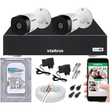 Imagem de Kit Cftv 2 Câmeras Segurança Intelbras Mhdx 1104 Completo