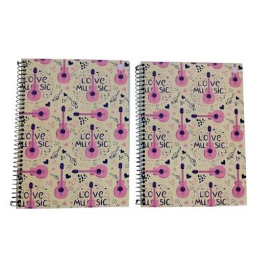 Imagem de Caderno Musica 80 Folhas Capa Dura I Love Music 02 Unidades - Animativ