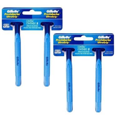 Imagem de Kit 2 Cartelas Aparelho de Barbear Prestobarba UltraGrip 2 Gillette 4 
