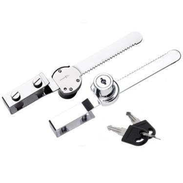 Imagem de Fechadura para Vitrine 160mm Cromada Modelo Sobrepor Soprano