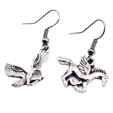 Imagem de Brincos Percy Jackson Camp Half Blood Horse Eagle Olympian Semideus tom prata, Zinco, Sem pedra preciosa