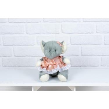 Imagem de SAFARI DE PELUCIA ELEFANTE PROVENCE 15 CM - VESTIDO COM LESE (salmão liso)