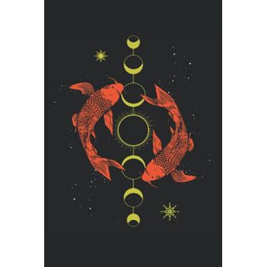 Imagem de Koi Carp Moon Phase Astrology Ying Yang Anti Stress Japan Fish Garden Pond: PUZZLE BOOK - Funny Japan Souvenir Fish Koi Gift, Gift Idea - A5 (6x9) - ... Puzzle, Note, Book, Sketch, Planner, Boredom