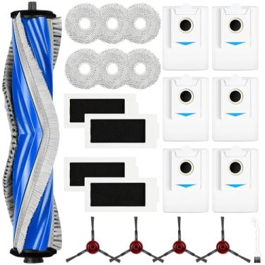 Imagem de Kit de acessórios para aspirador de pó ECOVACS DEEBOT T30S, peças de reposição incluem 1 escova de borracha, 4 filtros, 6 pastilhas, 6 sacos de poeira T30S, 4 escovas laterais e 1 ferramenta de