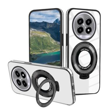 Imagem de Wousunly Capa compatível com Honor Magic 7 Pro com suporte magnético, capas de telefone Honor Magic 7 Pro, acessórios transparentes de silicone, capa protetora original de luxo à prova de choque