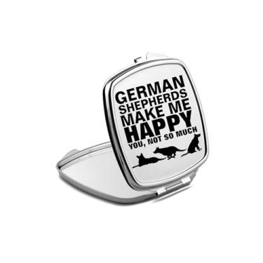 Imagem de SpreadPassion Espelho compacto de pastor alemão, presente de pastor alemão, espelho fotográfico de pastor alemão, espelho de maquiagem de viagem pequeno espelho portátil, espelho de bolso portátil,