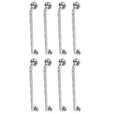 Imagem de Alça Barra de Apoio 60cm Inox Kit 8 Unidades Banheiro Suporte Idoso De