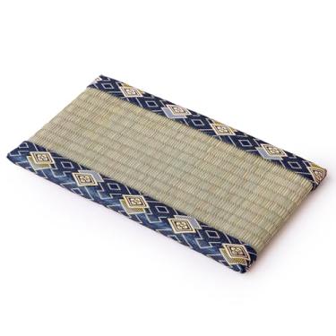 Imagem de Asayu Mini tapete de tatame feito de grama Igusa Rush real, feito no Japão, para bonsai, suporte de boneca, porta-copos e suporte de incenso (azul)