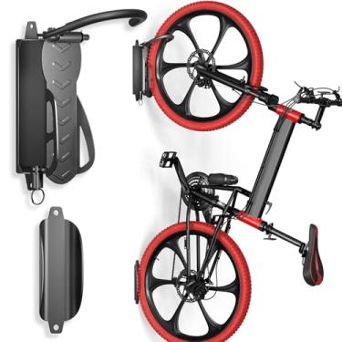 Imagem de Goovilla Suporte de parede giratório para bicicleta, pacote com 2, cabides de bicicleta que economizam espaço para garagem com parafuso e fácil instalação, suporte de parede vertical de metal para
