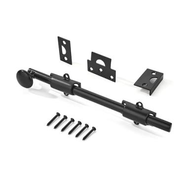 Imagem de khtumeware Pacote com 12", Travas Deslizantes de Superfície de Porta Holandesa de Latão Maciço Preto Fosco E Parafusos de Superfície Deslizante, Parafusos de Superfície Deslizantes Decorativos para Ja