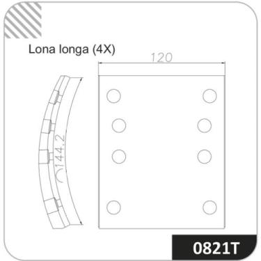 Imagem de Lona de freio Dianteiro / Traseiro Vw 8.160 Odr 2015 a 2018 - COBREQ