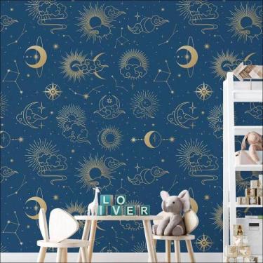 Imagem de Papel de Parede Luas e Estrelas - AloPapers, 3,00m de largura, 1.60m d