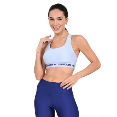 Imagem de Top de Treino Feminino Under Armour Crossback Mid Bra, Azul, PP