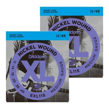 Imagem de Kit 2 encordoamento cordas guitarra 011 daddario exl115b mi
