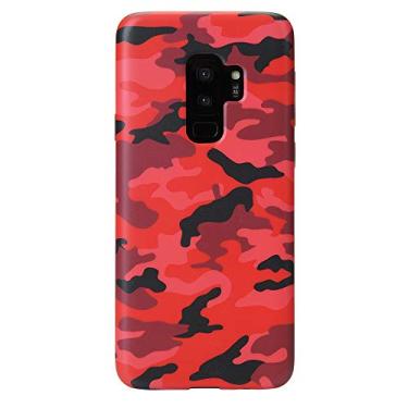 Imagem de Capa de veludo caviar para Samsung Galaxy S9 Plus – Capa protetora premium para Samsung Galaxy S9 Plus, Red Camo