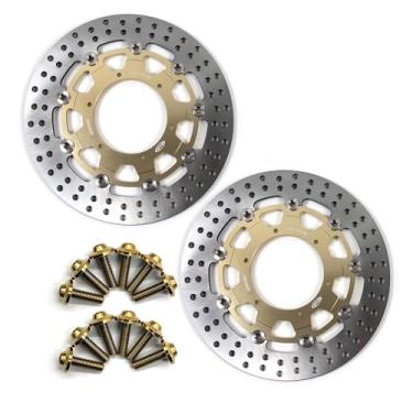 Imagem de Discos de freio dianteiros flutuantes com parafusos de montagem para BMW F700GS ABS 2013-2018, F800GS ABS 09-18, F800GS AVVENTURE ABS 13-18, acessórios de substituição de motocicleta dourados