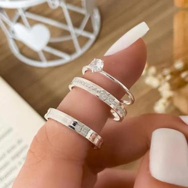 Imagem de Par de Alianças de namoro Sophia Prata 950 3mm - sheju joias