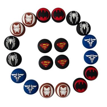 Imagem de Par (2 Unidades) Grip Heróis Protetor Analógico Silicone Controle Joystick Polegar Compatível Com PS4 PS5 Xbox Nintedo Switch Desempenho (Super Homem)