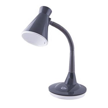 Imagem de Luminaria de Mesa E27 Taschibra TLM 03 Cinza 15.0 Produzida em plástico com soquete de porcelana, corpo da luminária articulável