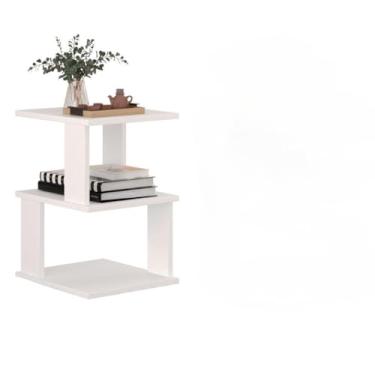 Imagem de Kit 2 Mesa de Cabeceira Modelo Mesinha Lateral Criado Mudo Quarto(Branco)
