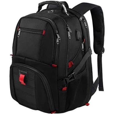 Imagem de Mochila Grande com Entrada USB e Compartimento para Notebook, Preto