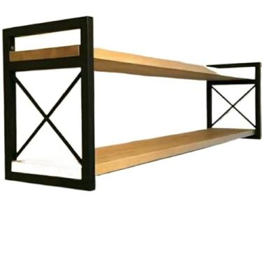 Imagem de Prateleira Industrial Suspensa 20x60, Organizadora Livros Decorações em Salas, Cozinhas, Lavanderia (Prateleira 20x60cm)