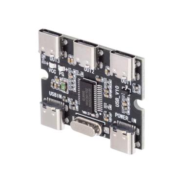 Imagem de CY Concentrador de três portas USB-C 2.0 CY de 1 a 3 para PC, PCBA, 3 dispositivos, tipo C, para teclado, rato, scanner e impressora