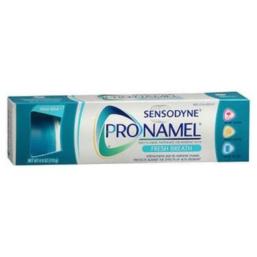Imagem de Pasta de dente Sensodyne Pronamel Fresh Breath para proteção de dentes sensíveis e cavidades Fresh Wave 4 Oz da The Honest Company (pacote com 2)
