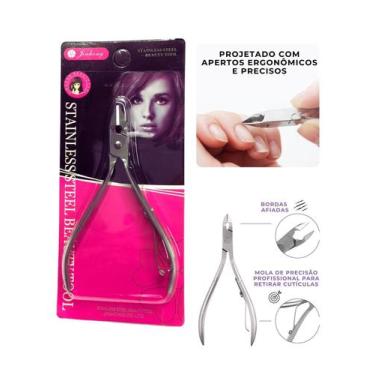 Imagem de Alicate Cutícula Corta Unha Profissional Ponta Grande Aço - Visujoias