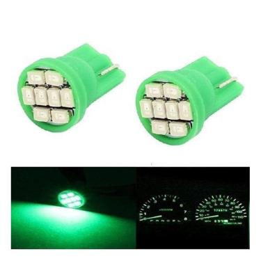 Imagem de Par Lâmpada Led Pingo T10 8 Leds 12V Verde