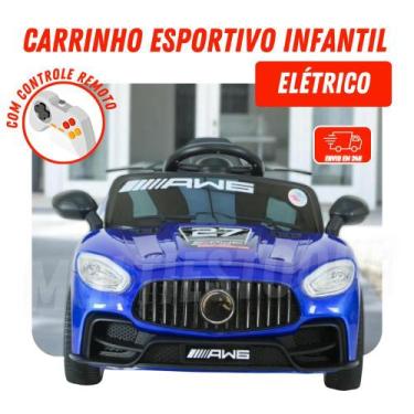 Imagem de Carrinho Esportivo Elétrico Infantil - Azul - UNITOYS