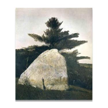 Imagem de Impressão em tela Pennsylvania Andrew Wyeth - Arte de realismo americano, aquarela e pintura de têmpera de ovo para decoração de casa 20 x 24 cm