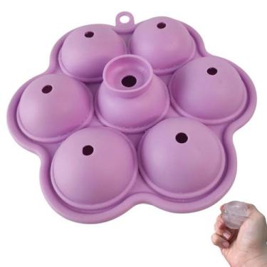 Imagem de Forma de Gelo Esfera Drink Bebida Cha Gelado Coquetel Bandeja de Silic