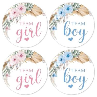 Imagem de Advivio 80 peças adesivos engraçados com tema de flores para meninos ou meninas, adesivos de revelação de gênero boho para chá de bebê, decorações de etiquetas de festa de aniversário, 2 Inc