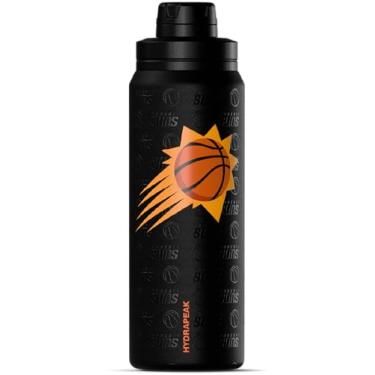Imagem de Hydrapeak Garrafa de água ativa Phoenix Suns 740 ml oficialmente licenciada pela NBA com tampa e alça reutilizável de aço inoxidável com isolamento de parede dupla, presente esportivo
