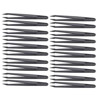 Imagem de 20 PCs Tweezers, Ponta Pontia a Pinças de Precisão de Fibra de Carbono para Eletrônicos, Pinças Industriais, Com Função Anti -estática, Alta Resistência e Escopo Aplicação