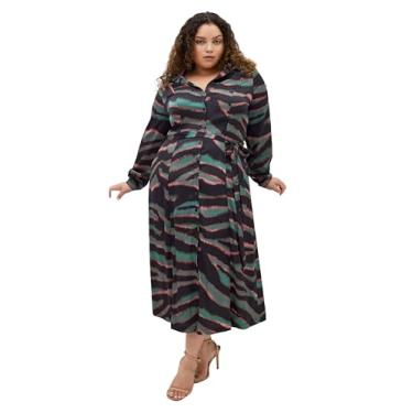 Imagem de City Chic Vestido verde-azulado plus size, Azul-petróleo Untamed, 52